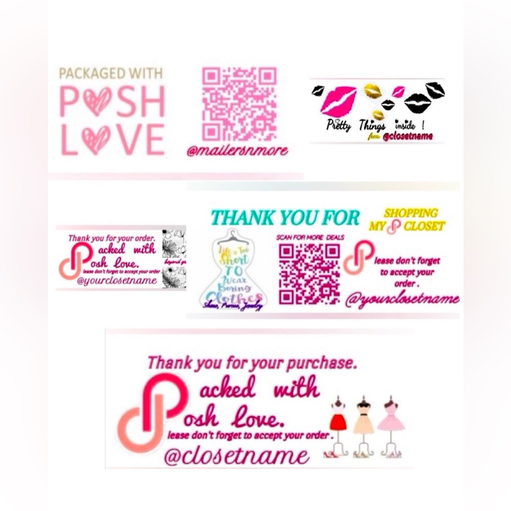 CUSTOM Posh Stickers w/ closet name pls select available design hand made
